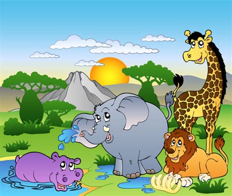 Wild Animal Cute Cartoon Vector Set 06 Free Download