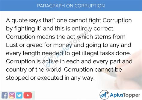Article On Corruption In 120 Words Essay On Corruption For All Class