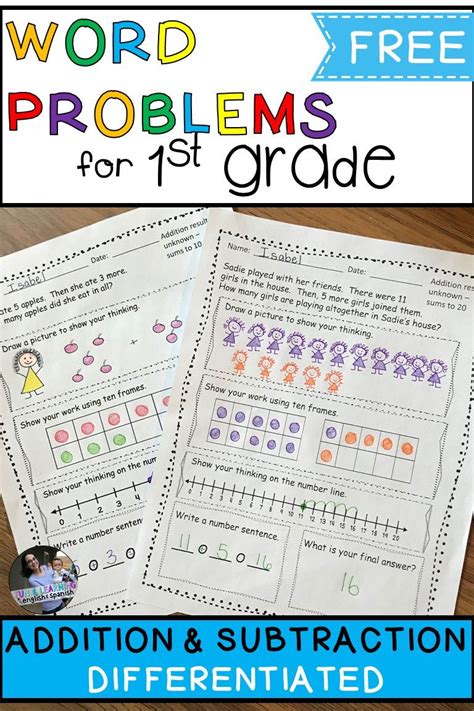 Because, for most of us, our standards state that first graders must be able to solve all problem types for addition and subtraction with the. FREE SAMPLE - 1st Grade Word Problems - Addition and ...