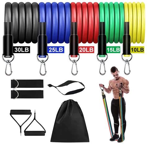 Pcs Set Latex Resistance Bands Crossfit Training Exercise Yoga Tubes Pull Rope Rubber