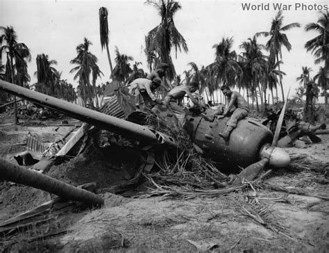 Troops Inspect Wreckage Of Japanese Plane On Luzon World War Photos