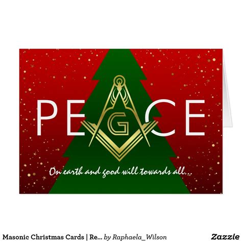 Masonic Christmas Cards Red Freemason Holiday