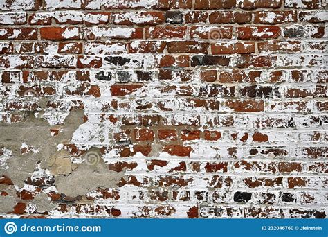 White Washed Brick Wall Stock Photo Image Of Wash Crumbling 232046760