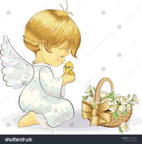 Cute Little Baby Angel Illustration Stock Vector Royalty Free