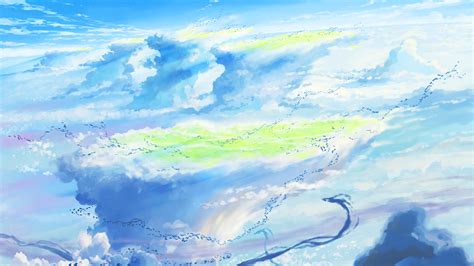 10 Anime Light Blue Sky Wallpaper