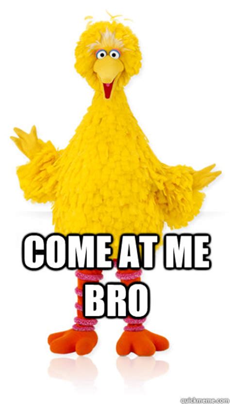 Come At Me Bro Belligerent Big Bird Quickmeme