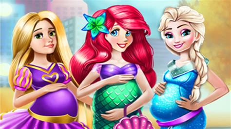 Disney Princesses Pregnant Fashion Rapunzel Ariel And Elsa Game For Girls Youtube