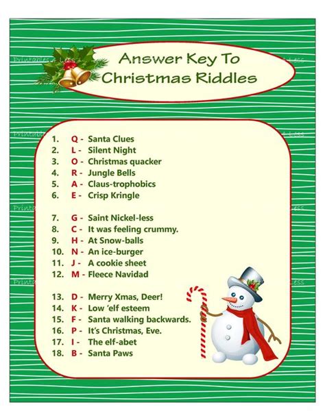There are very few festive seasons that grabs the attention of the people often. Christmas Riddle Game DIY Holiday Party Game Printable | Etsy