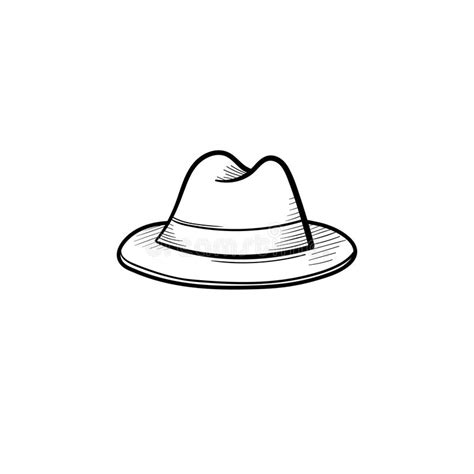 Fedora Hat Hand Drawn Sketch Icon Stock Vector Illustration Of