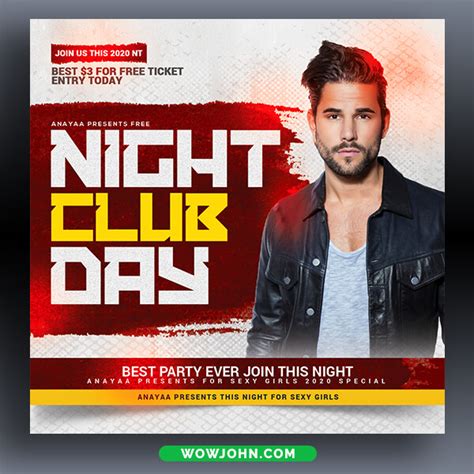 Boys Party Nightclub Psd Flyer Template Design Wowjohn