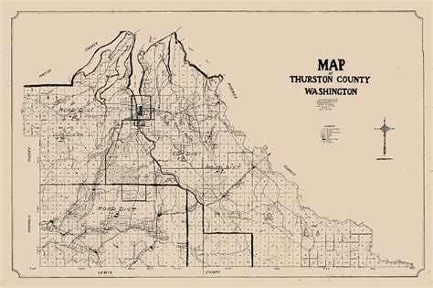 1890 Map Of Thurston County Washington Etsy