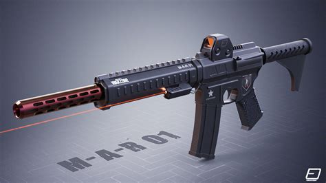 3d model modern assault rifle vr ar low poly cgtrader