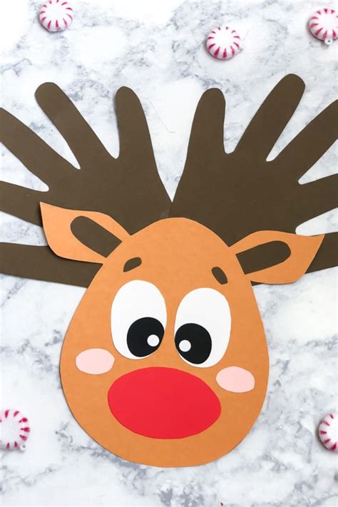 Handprint Reindeer Craft For Kids Free Template Preschool Christmas