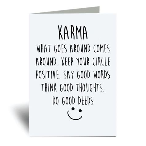 Karma Card What Goes Around Comes Around Keep Your Circle Etsy