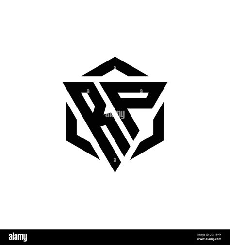 Rp Logo Monograma Con Triángulo Y Plantilla De Diseño Moderno Hexagonal