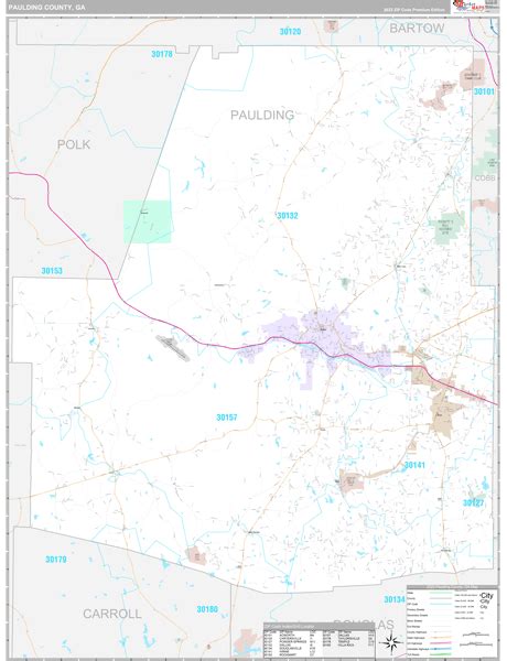 Paulding County Ga Zip Code Maps Premium