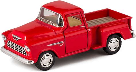 Kinsmart Red 1955 Chevy Stepside Pick Up Die Cast Collectible Toy Truck