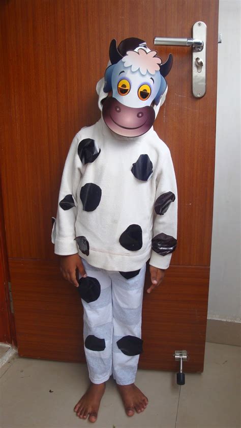 Colourful Imaginations Diy Simple Cow Costume For Kids