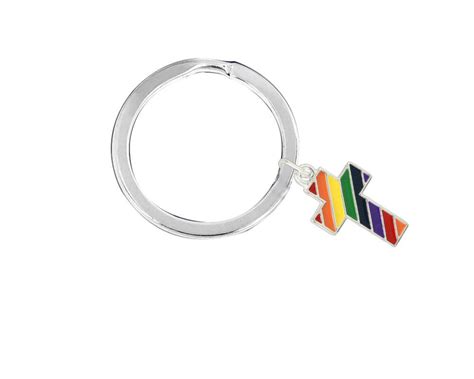 Rainbow Cross Gay Pride Key Chains In Bulk Wholesale Gay Pride