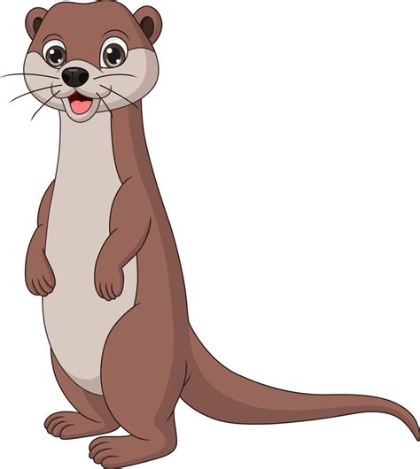 Cute Little Otter Cartoon Standing 7179128 Vector Art At Vecteezy