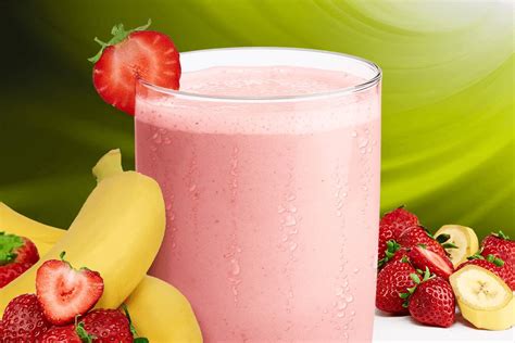 Smoothie yaourt banane et fraises Recettes de milkshakes protéinés