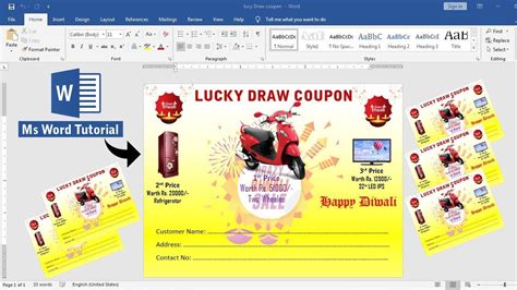 Ms Word Tutorial Lucky Draw Coupon Design In Ms Word How To Make