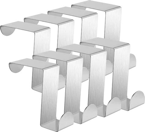 flintronic Over Door Hooks, 8PCS Heavy-Duty Over Door Hanger, Stainless