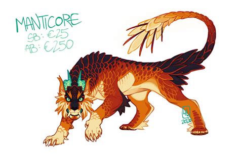 Manticore Adopt By Lilaira On Deviantart Mythical Creatures Art