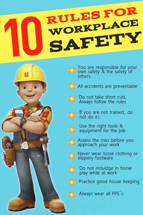 Safety in a workplace is one of the main factors for employee health and productivity. Copy of Workplace Safety Poster | PosterMyWall