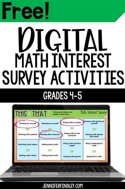 Beginning Of The Year Math Interest Survey Activities