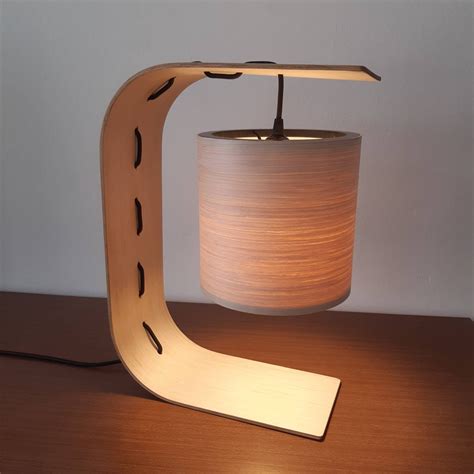 C Lamp Curved Wood Lamp Natural White Oak Etsy