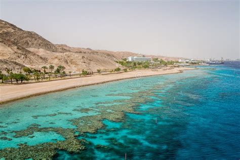 Beach Of Eilat City Red Sea Israel Stock Image Image Of Coastline