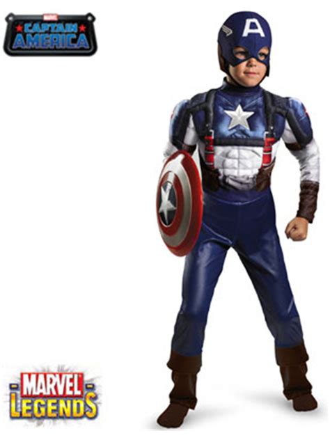 Deluxe Captain America Muscle Costume Kids