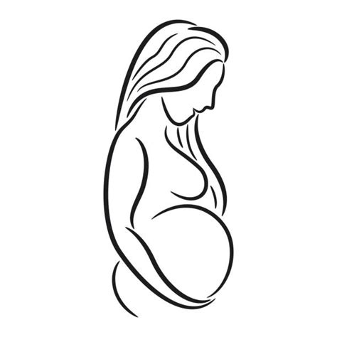 Drawing Of A Black Pregnant Woman Illustrations Royalty Free Vector