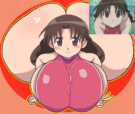 Rule 34 1girls Ass Azumanga Daiou Big Ass Blush Breasts Brown Eyes Brown Hair Edit Furrowed