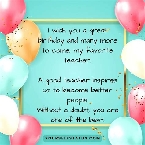 Teacher Birthday Wishes Messages And Images