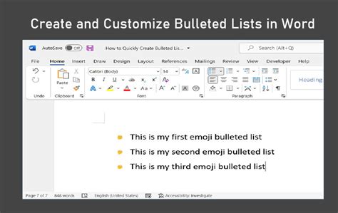 How To Create And Customize Bulleted Lists In Microsoft Word Webnots
