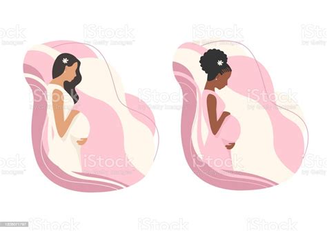 Beautiful Pregnant Stock Illustration Download Image Now Newborn Abdomen Abstract Istock