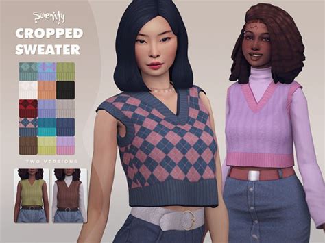 Cropped Sweater Vest Sims 4 Sims Sims 4 Mods Clothes