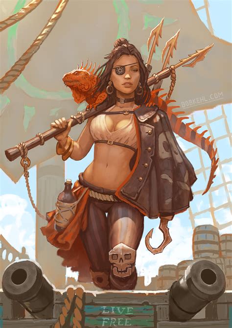 Artstation Pirate Harpooner Bob Kehl In Pirate Art Pirate Woman Character Portraits