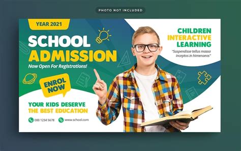Premium Psd School Education Admission Web Banner And Youtube Thumbnail