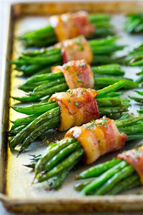 Asparagus Wrapped In Bacon On A Baking Sheet Ready To Be Served For An