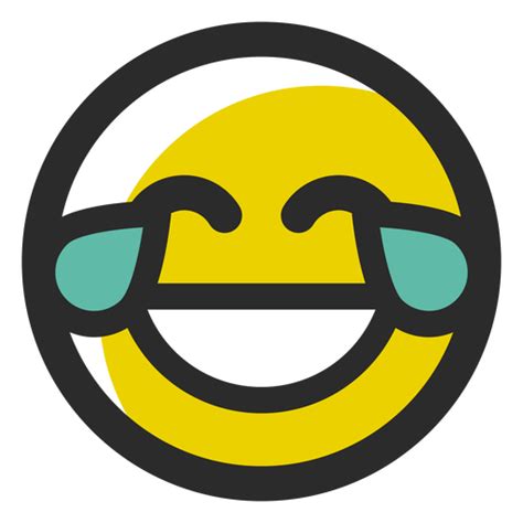 Crying Laughing Colored Stroke Emoticon Transparent Png Svg Vector