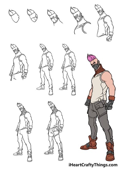Fortnite Character Drawing How To Draw A Fortnite Character Step By Step