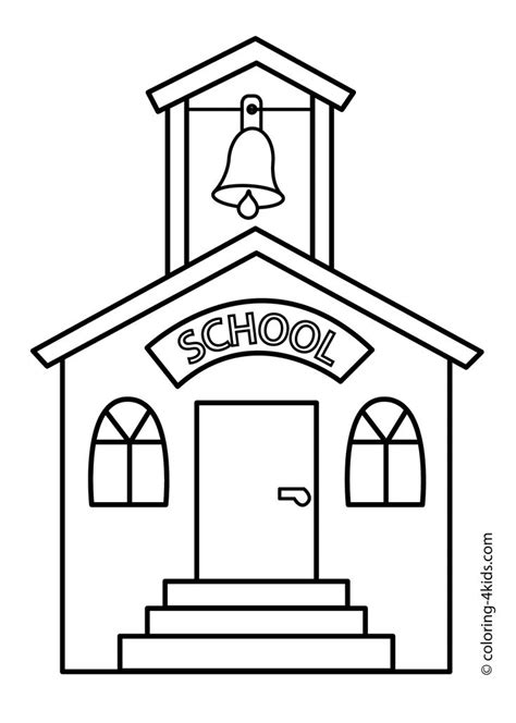 You will get coloring page for your kids coloring project. School building coloring page, classes coloring page for ...