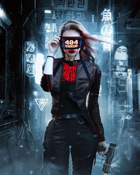 Wallpaper Women Blonde Futuristic Jacket Pants Black Clothing Gun Photoshop Neon