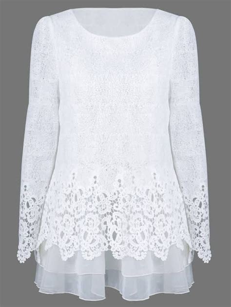 White Tops With Lace Fashion Lace Blouse Lace Tunic