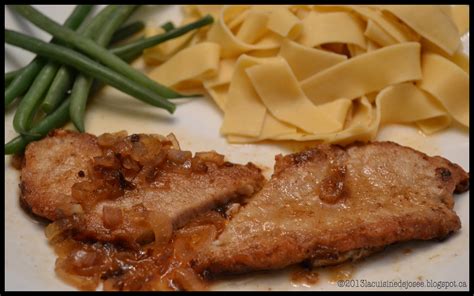 La cuisine de Josée Escalopes de porc sauce au jus de pomme