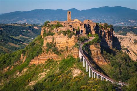 Amazing View With Civita Di Bagnoregio Village On The Cliff Stock Image