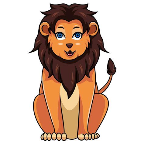 Cute Lion Cartoon Sitting 25883591 Vector Art At Vecteezy